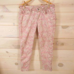 American Eagle Womens Jeggings Sz 8 Pink Stretch Jeans Inseam 26.5" Zip Cuff
